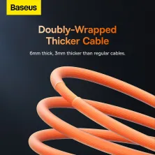 Кабель Baseus CoolPlay Series Fast Charging Data Cable Type-C to Type-C 100W 20V 5A 2m Помаранчевий