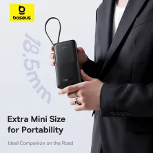 УМБ Baseus Bipow 2 with USB-C Cable 10000mAh 20W с технологией QC3.0+PD3.0 и Type-C кабелем 20W Черный