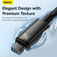 Кабель Baseus Tungsten Gold Fast Charging Data Cable Type-C to Type-C 240W 2m Черный