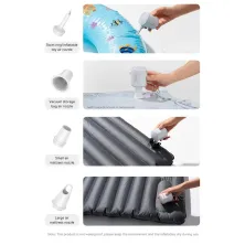 Портативний аккумуляторный насос Baseus PocketGo Portable Air Pump 1600mAh с фонариком Белый