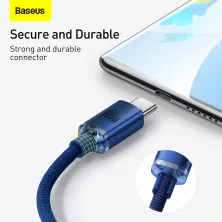 Кабель Baseus Crystal Shine Series Fast Charging Data Cable USB to Type-C 100W 20V 5A 1.2m Синій