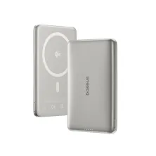 УМБ Baseus PicoGo AM41 Ultra-Slim Qi2 Magnetic 10000mAh 27W QC3.0+PD3.0 з функцією MagSafe и Qi2 15W Сріблястий