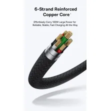 Кабель Baseus StarSpeed Series 3-in-1 Fast Charging Data Cable USB to Lightning+Type-C+MicroUSB 100W 1.5m Черный