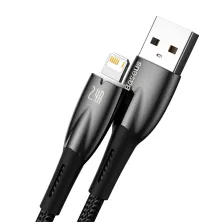Кабель Baseus Glimmer Series Fast Charging Data Cable USB to Lightning 2.4A 2m Чорний