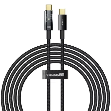 Кабель Baseus Explorer Series Auto Power-Off Fast Charging Data Cable Type-C to Type-C 100W 20V 5A 2m Черный