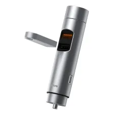 FM-трансмиттер Baseus Energy Column 2в1 MP3 Car QC3.0 18W Charger Bluetooth 5.0 2USB 3A Серебристый