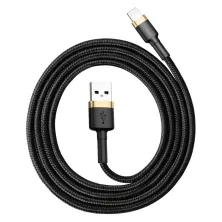 Кабель Baseus Cafule Cable USB to Lightning 2.4A 1m Черно-Золотий