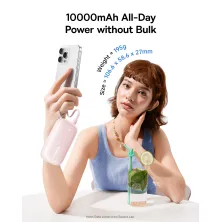 УМБ Baseus EnerFill FC21 Qpow 3 Ultra 10000mAh 22.5W з технологією QC3.0+PD3.0 + Кабель Type-C to Lightning Рожевий