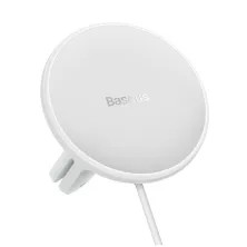 Беспроводное автомобильное зарядное устройство Baseus CW01 Magnetic Wireless Charging Car Mount 40W с функцией MagSafe и Qi 15W+Type-C 25W Белый