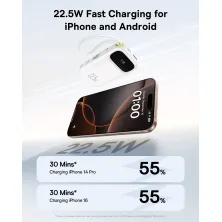 УМБ Baseus EnerFill FC31 Qpow3 Dual-Cable 20000mAh 22.5W з технологією QC3.0+PD3.0 и iP 20W+Type-C 22.5W кабелем Білий