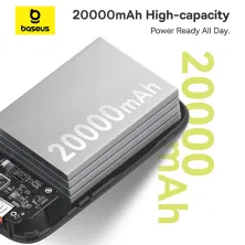 УМБ Baseus Qpow2 Dual-Cable 20000mAh 30W з технологією QC3.0+PD3.0 и 2*Type-C 30W кабелем Чорний