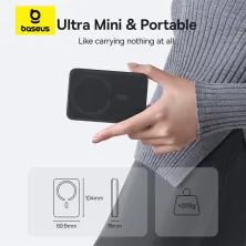 УМБ Baseus EnerFill FM11 Ultra-Mini Magnetic 2in1 10000mAh 22.5W 3A QC3.0+PD3.0 з Бездротовою зарядкою Qi 15W Чорний
