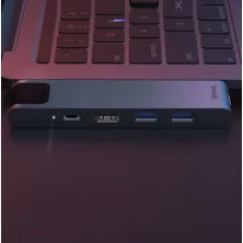 USB-хаб Baseus 7in1 Thunderbolt C + Pro 7-Port Type-C HUB Adapter Type-C*2 to USB3.0*2, Type-C*1, 4KHDMI, RJ45, SD, MicroSD Сірий