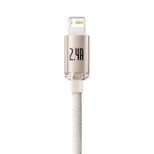 Кабель Baseus Crystal Shine Series USB to Lightning 2.4A 2m Рожевий