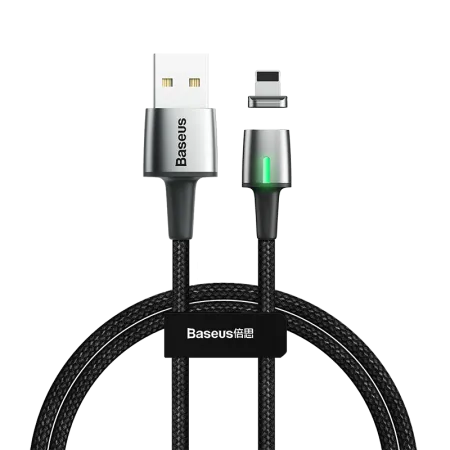 Кабель Baseus Zinc Magnetic Fast Charging Data Cable USB to Lightning 2.4A 1m Черный