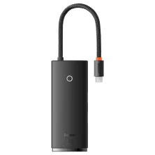 USB-хаб Baseus 6in1 Lite Series 6-Port Type-C HUB Adapter Type-C to USB3.0*2, Type-C*1, 4KHDMI, TF, SD  Чорний