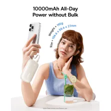 УМБ Baseus EnerFill FC21 Qpow 3 Ultra 10000mAh 22.5W з технологією QC3.0+PD3.0 + Кабель Type-C to Lightning Сріблястий