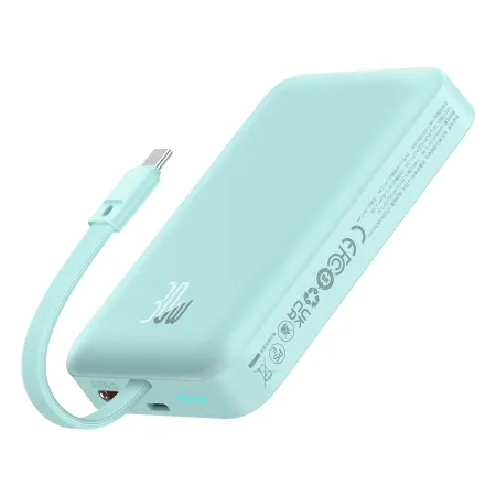 УМБ Baseus Magnetic Mini Wireless Fast Charge 10000mAh 30W 3A QC3.0+PD3.0 з функцією MagSafe та Qi 15W і Type-C 30W кабелем Блакитний