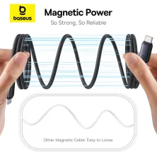 Кабель Baseus PicoGo Magnetic Liquid Silicone Series Fast Charging Data Cable Type-C to Type-C 240W 1m Чорний