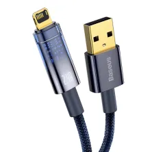 Кабель Baseus Explorer Series Auto Power-Off Fast Charging Data Cable USB to Lightning 2.4A 2m Синий