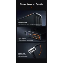 Автокомпресор універсальний Baseus Mega EnergyPump Series Dual Cylinder акумуляторний 6000mAh 250W Чорний Чорний