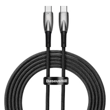Кабель Baseus Glimmer Series Fast Charging Data Cable Type-C to Type-C 100W 20V 5A 2m Чорний
