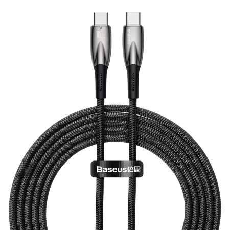 Кабель Baseus Glimmer Series Fast Charging Data Cable Type-C to Type-C 100W 20V 5A 2m Чорний
