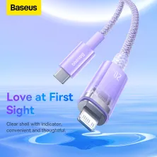Кабель Baseus Explorer Series with Smart Temperature Control Fast Charging Data Cable Type-C to Lightning PD 20W 1m Фиолетовый
