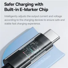 Кабель Baseus Gem Series Fast Charging Data Cable Type-C to Type-C 100W 20V 5A 2m Чорний