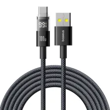 Кабель Baseus Display 2 Series Fast Charging Data Cable USB to Type-C 100W 20V 5A 2m Чорний