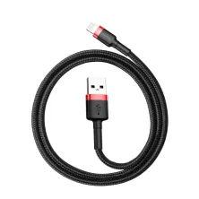 Кабель Baseus Cafule Cable USB to Lightning 2.4A 0.5m Чорно-Червоний