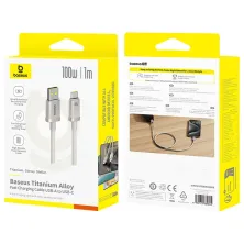 Кабель Baseus Titanium Alloy Series Fast Charging Data Cable USB to Type-C 100W 20V 5A 1m Серый