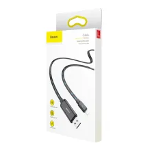 Кабель Baseus Glowing Fast Charging Data Cable USB to Lightning 2.4A 1m Чорний