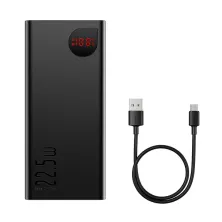 УМБ Baseus Adaman 40000mAh 22.5W з технологією QC3.0 + PD3.0 3USB+Type-C + Кабель USB to Micro Чорний