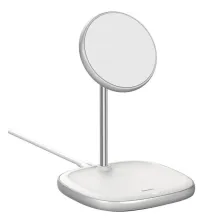Бездротовий зарядний пристрій Baseus Swan Magnetic з функцією MagSafe і Qi 15W Білий