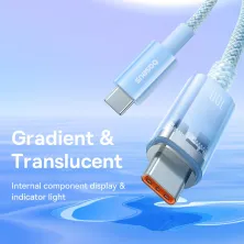 Кабель Baseus Explorer Series with Smart Temperature Control Fast Charging Data Cable Type-C to Type-C 100W 20V 5A 2m Блакитний