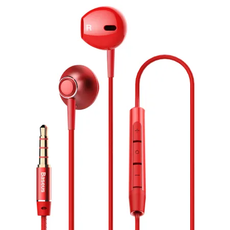 Наушники Baseus Encok H06 lateral in-ear Wire Earphone Червоний