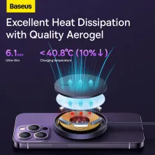 Бездротовий зарядний пристрій Baseus Simple Mini3 Magnetic з функцією MagSafe і Qi 15W Фіолетовий