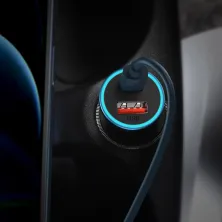 Автомобільний зарядний пристрій Baseus Golden Contactor Pro Dual Quick Charger Car Charger 40W USB+Type-C Блакитний