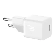 Сетевое зарядное устройство Baseus GaN5 Mini Fast Charger 1C PD3.0 20W Type-C 3A + кабель Baseus Type-C to Type-C 100W 20V/5A 1м Белый