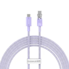 Кабель Baseus Explorer Series with Smart Temperature Control Fast Charging Data Cable Type-C to Type-C 100W 20V 5A 2m Фиолетовый
