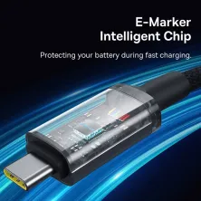 Кабель Baseus Crystal Shine USB3.2 Full Featured Fast Charging Data Cable Type-C to Type-C 100W 4K@60Hz 20Gbps 1.5m Чорний