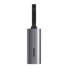 USB-хаб Baseus Steel Cannon Series USB A & Type-C Bidirectional Gigabit LAN Ethernet RJ45 Adapter Сірий
