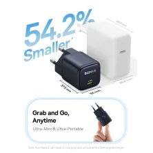 Мережевий зарядний пристрій Baseus PicoGo GaN6 Pro Fast Charger 1C PD3.0 45W Type-C 3A Чорний