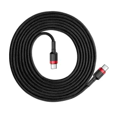 Кабель Baseus Cafule Flash Charging Data Line Cable Type-C to Type-C PD 2.0 QC 3.0 60W 20V 3A 2m Чорно-Червоний