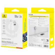 Кабель Baseus Display 2 Series Fast Charging Data Cable Type-C to Type-C 100W 20V 5A 2m Білий