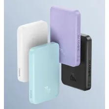 УМБ Baseus Magnetic Mini Wireless Fast Charge 2in1 5000mAh 20W 2.4A QC3.0+PD3.0 з Бездротовою зарядкою Qi 15W Білий