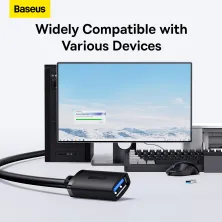 USB подовжувач Baseus AirJoy Series USB3.0 to USB3.0 Extension кабель 1.5м Чорний