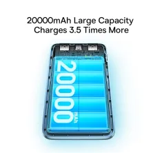 УМБ Baseus Bipow Pro Digital Display 20000mAh 22.5W 5A з технологією QC3.0+PD3.0 2USB+Type-C + Кабель USB to Type-C Блакитний