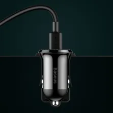 Автомобильное зарядное устройство Baseus Grain Pro Car Charge 2USB 4.8A Черный